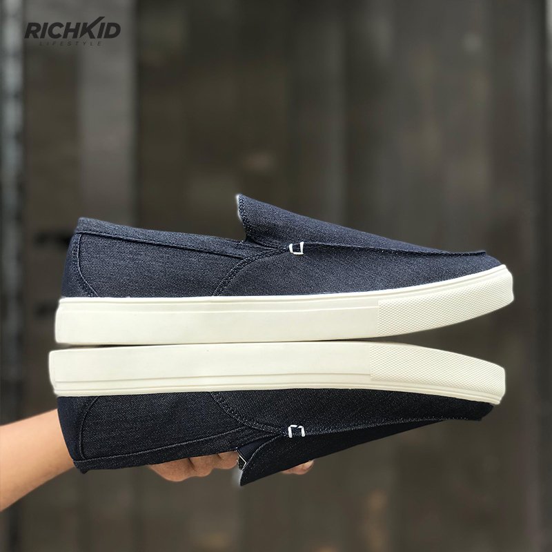 Sporty Fabric Loafers Navy - Image 2