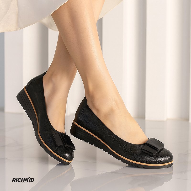Black Bow Pam Shoe