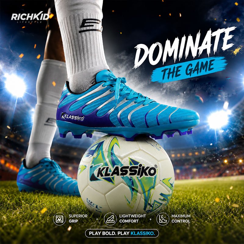 KLASSIKO Premium Soccer boot Blue - Image 7