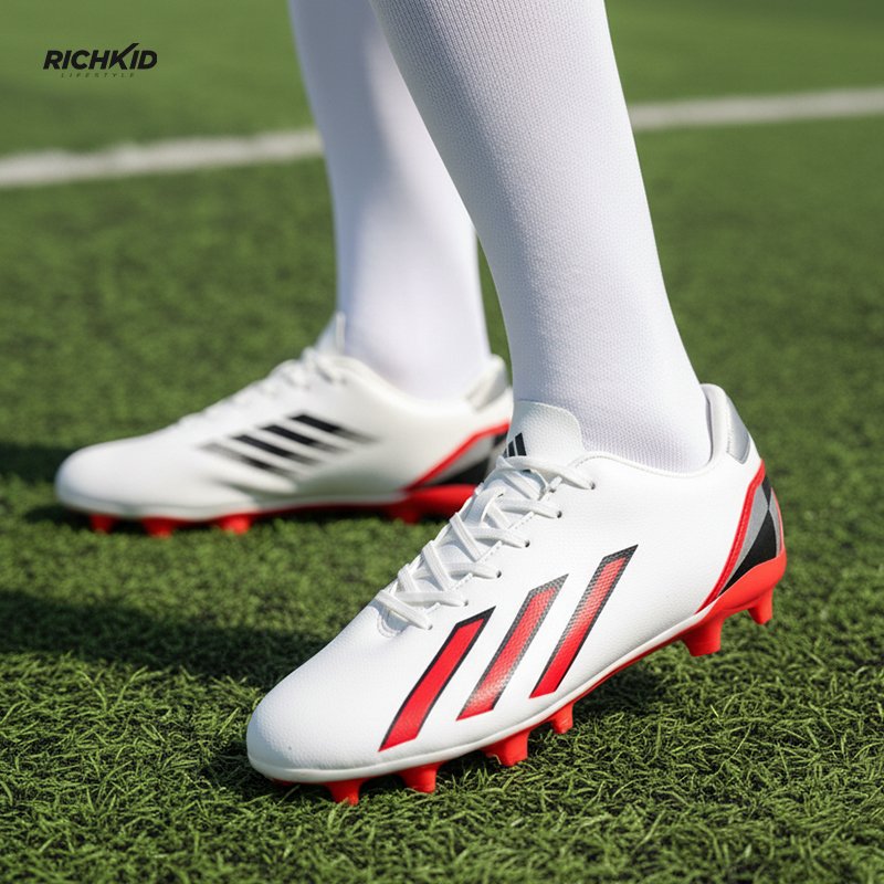 Soccer boot White RED - Image 2