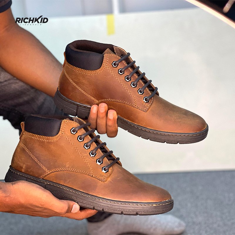laceup Leather boot brown - Image 3