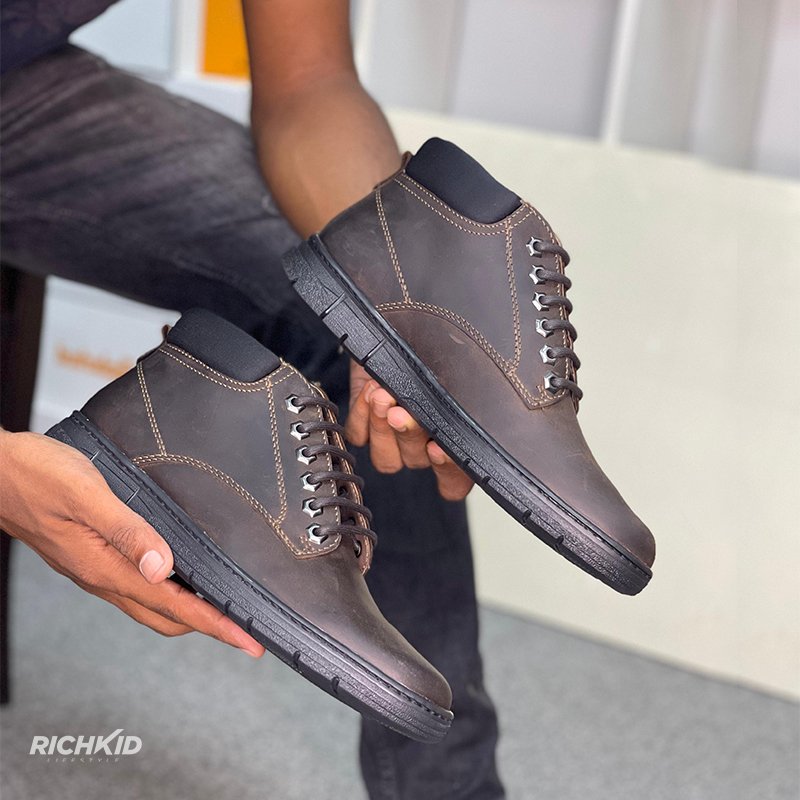 laceup Leather boot Chocolate - Image 2