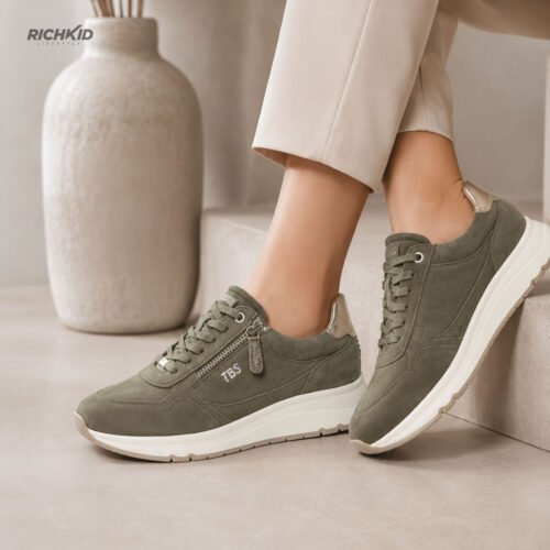 TBS Casual Shoes Olive Gold