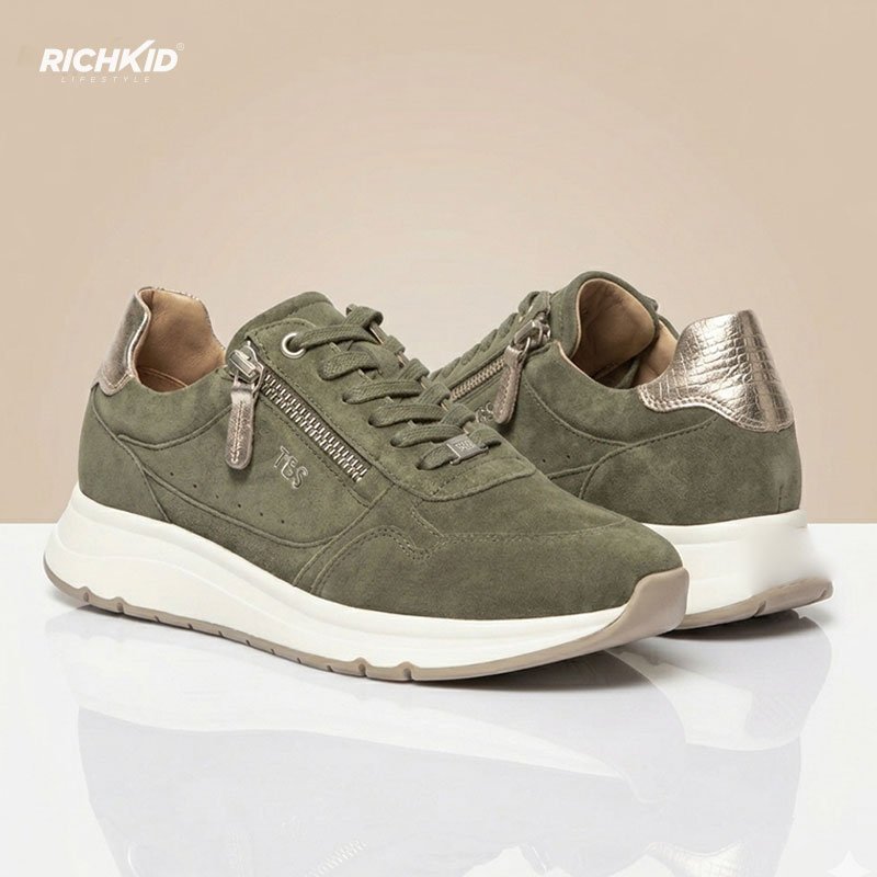 TBS Casual Shoes Olive Gold - Image 2