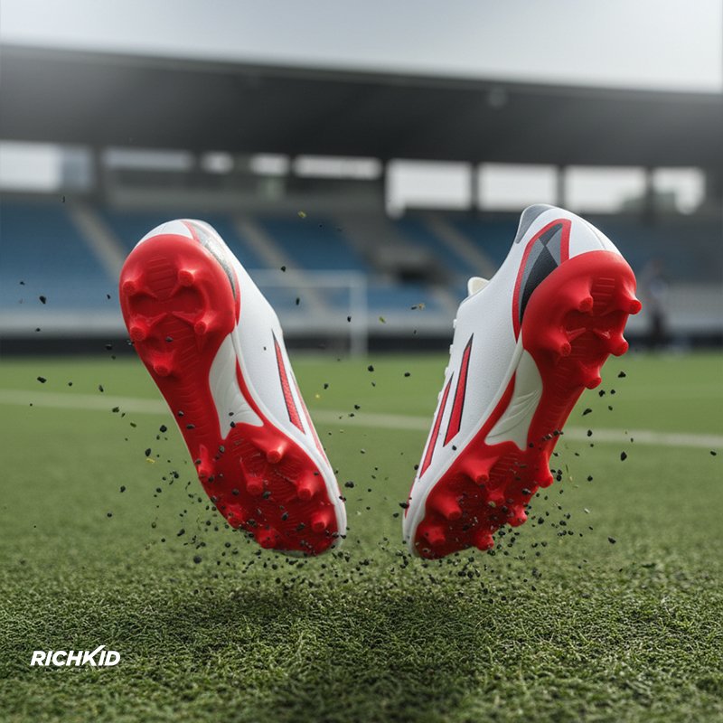 Soccer boot White RED - Image 4