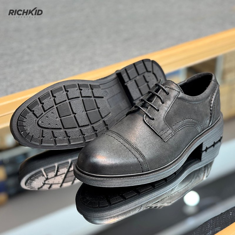 Cap toe Premium leather shoe Black - Image 2