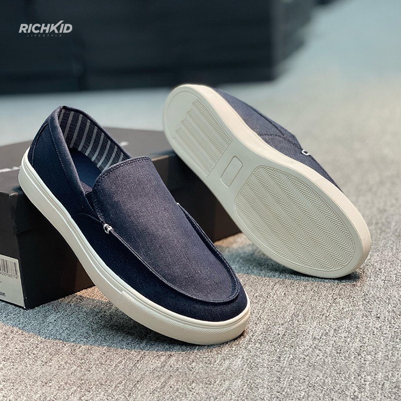 Sporty Fabric Loafers Navy - Image 6