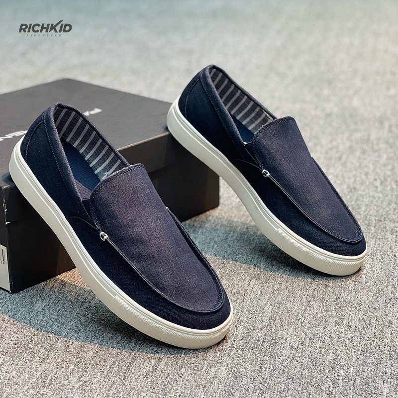 Sporty Fabric Loafers Navy - Image 5