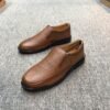 Textured Leather shoes brown
