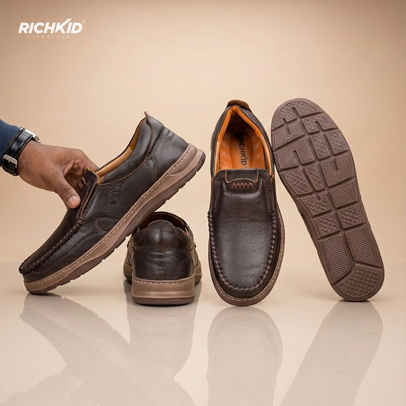 Casual Leather Loafer Chocolate - Image 4