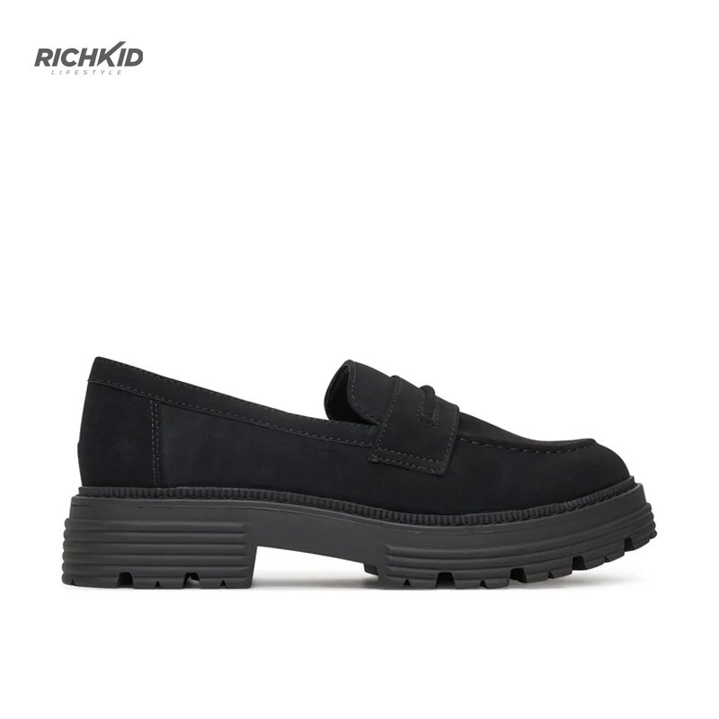 JENNY suede saddle loafer black - Image 2
