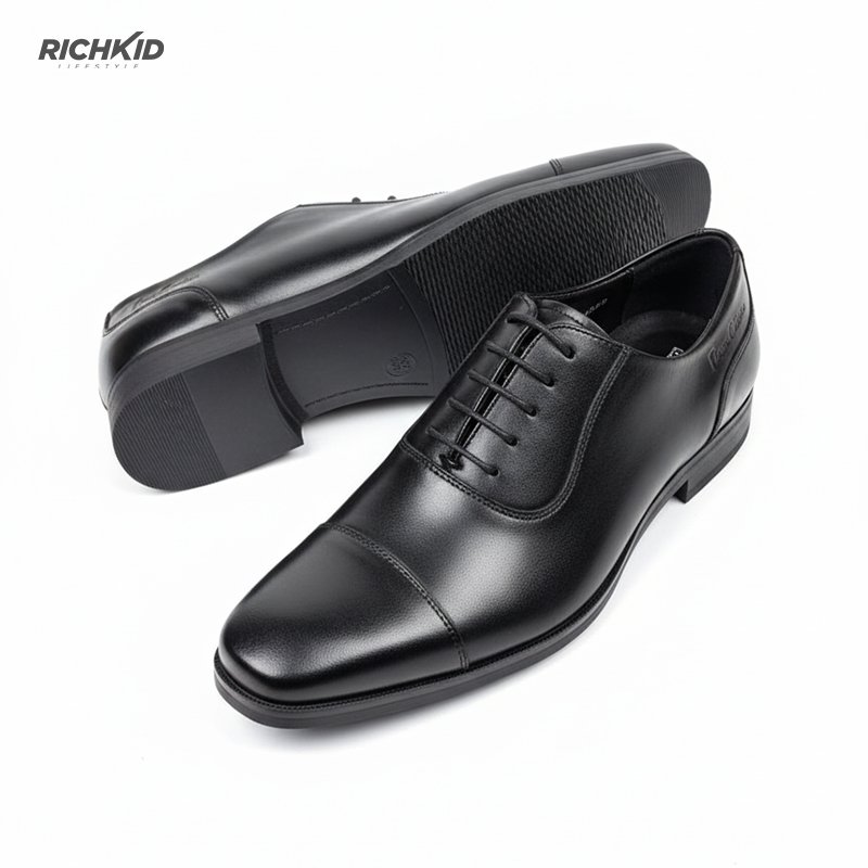 Cap-Toe Oxford Shoe Black - Image 5