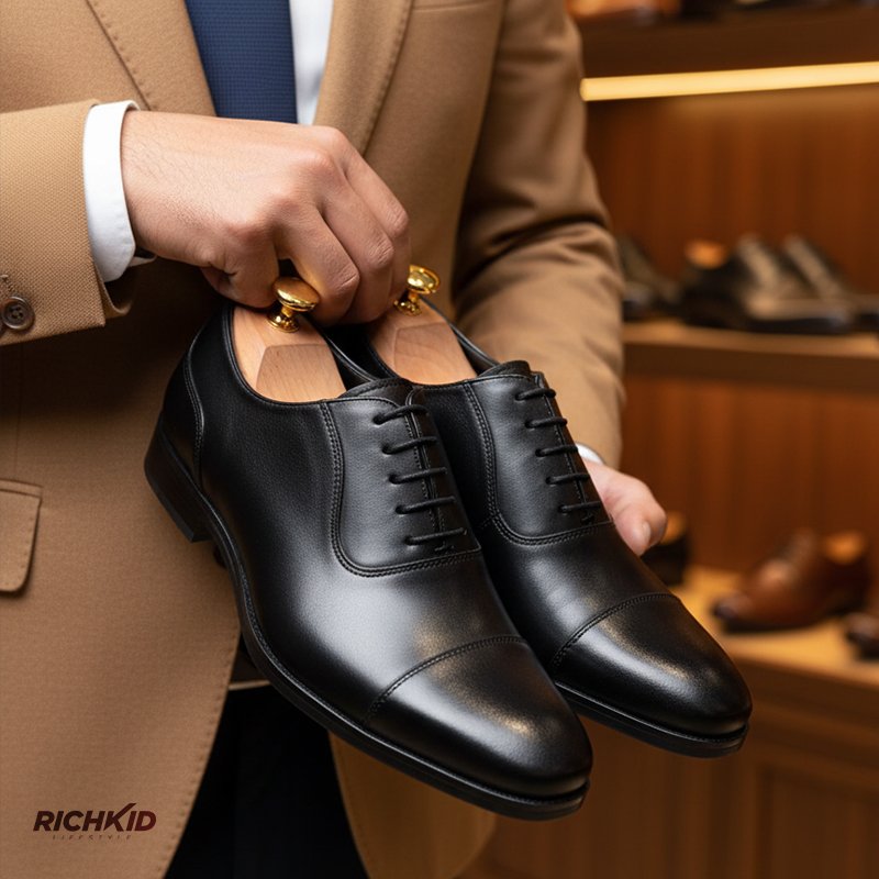 Cap-Toe Oxford Shoe Black - Image 3