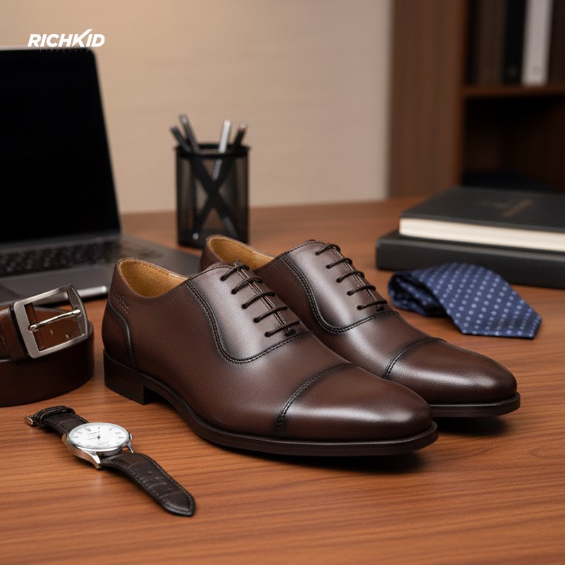 Cap-Toe Oxford Shoe Chocolate - Image 7