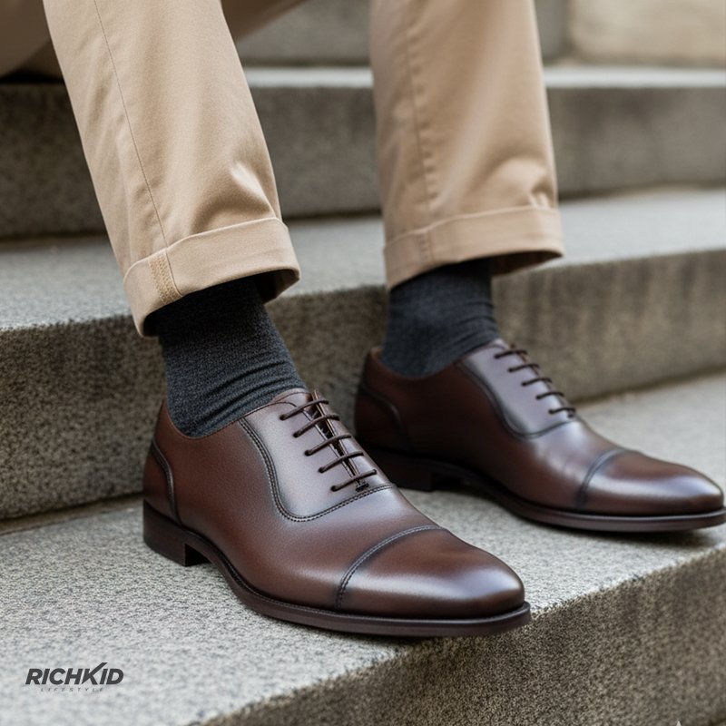 Cap-Toe Oxford Shoe Chocolate - Image 2