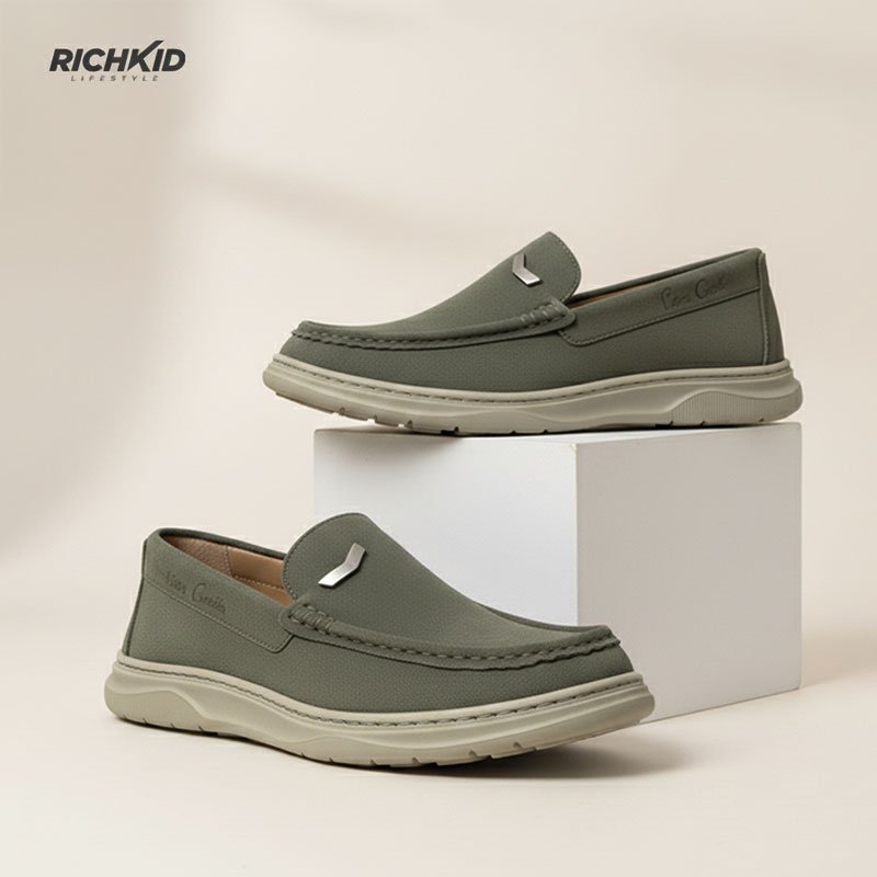 Casual Leather loafer Olive - Image 4