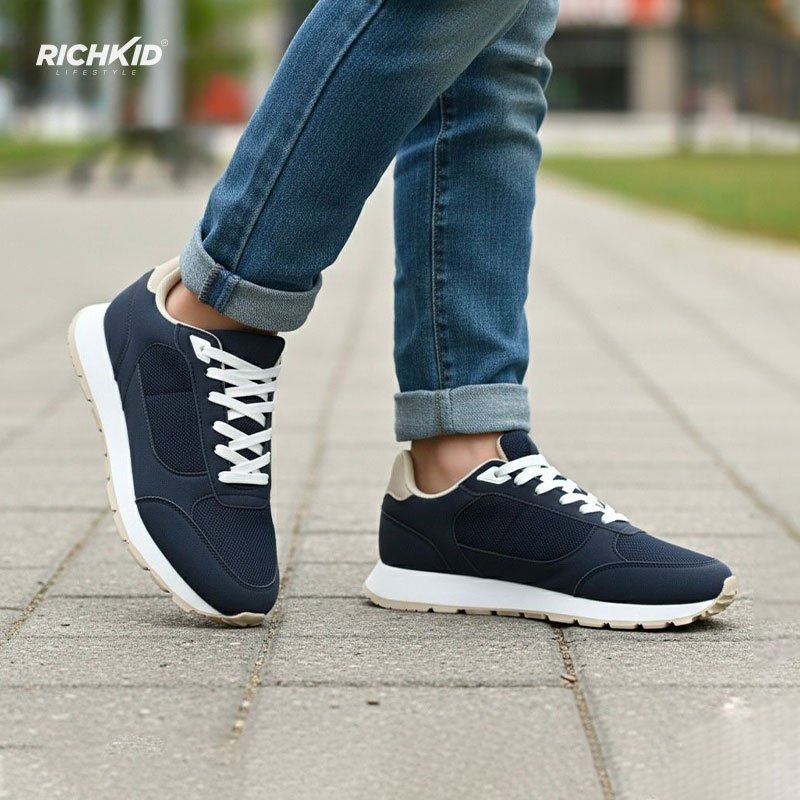 Beige–Navy Casual Shoes - Image 2