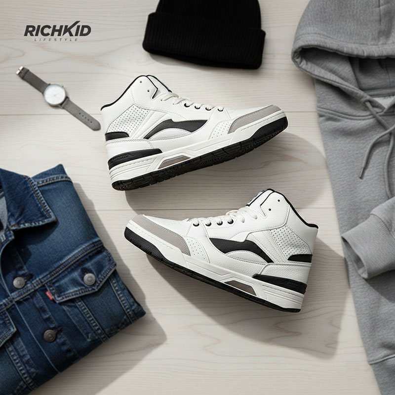 B/W HighNeck Sneakers - Image 5