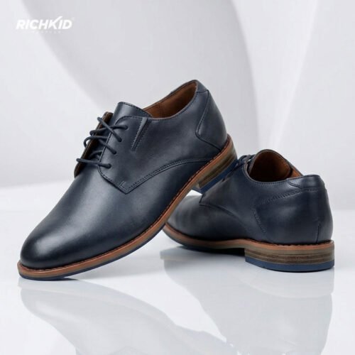 Leather Derby Shoes Blue
