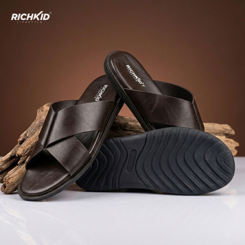 Cross Sandals Brown - Image 4