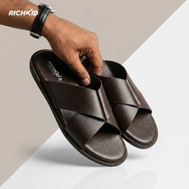 Cross Sandals Brown - Image 3