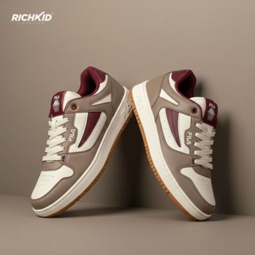 FILA Beige Maroon Sneakers