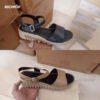 High Heel Belt Sandal Navy and beige (POS)
