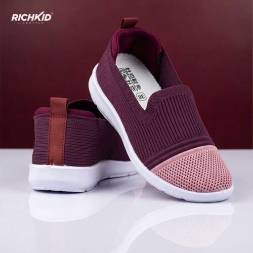 Women Slip-On Shoes Maroon Pink