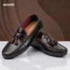Premium Pattern Leather Tassel Loafer Chocolate