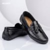 Premium Pattern Leather Tassel Loafer Black