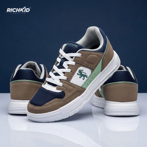 Navy Green Casual Sneakers