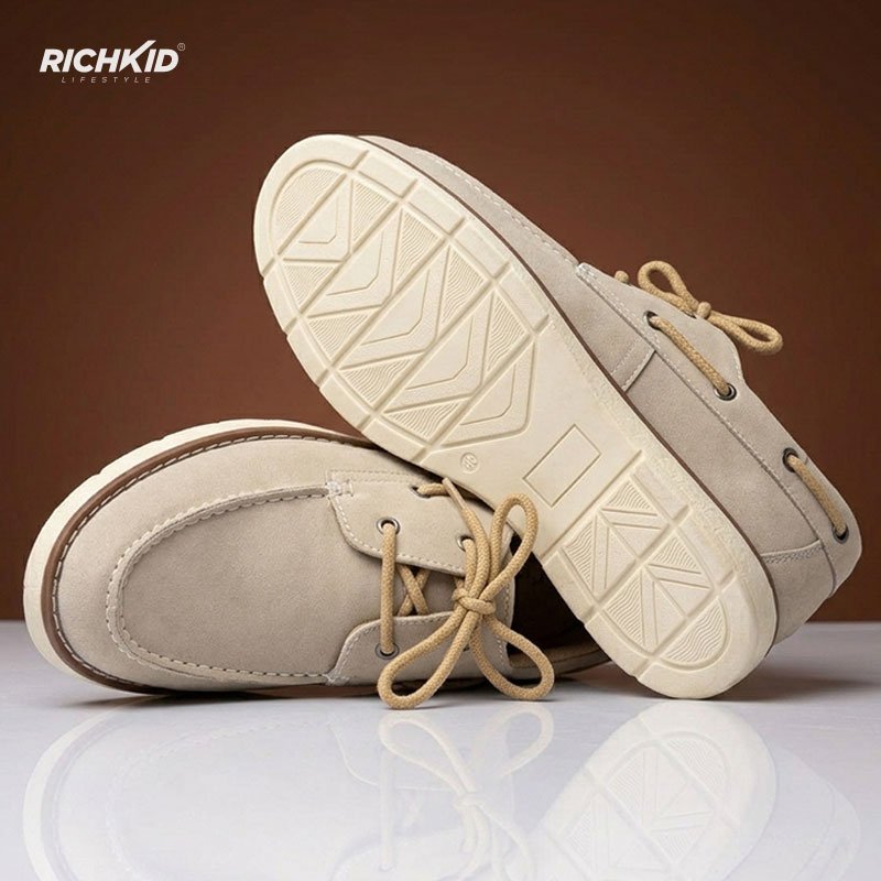 Memphis Casual Boat Shoes Off White - Image 5