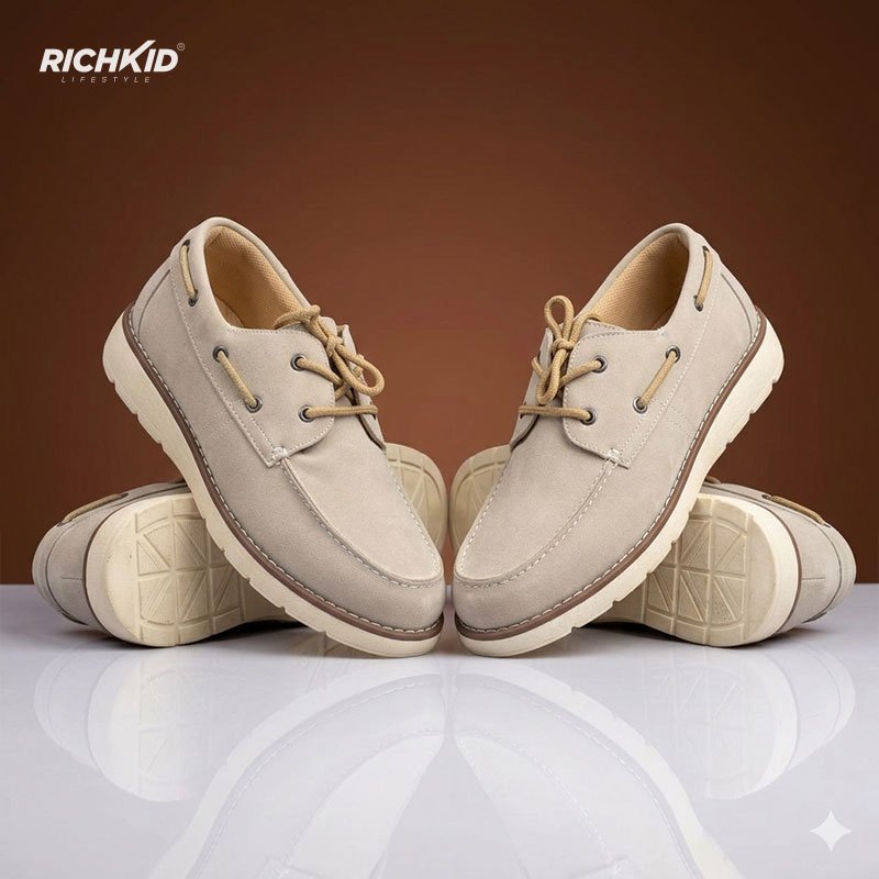 Memphis Casual Boat Shoes Off White - Image 3