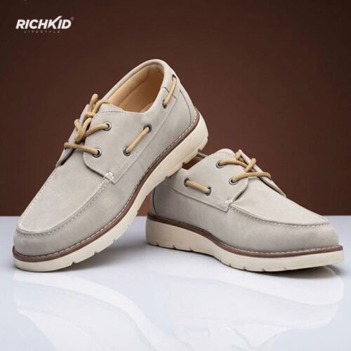 Memphis Casual Boat Shoes Off White