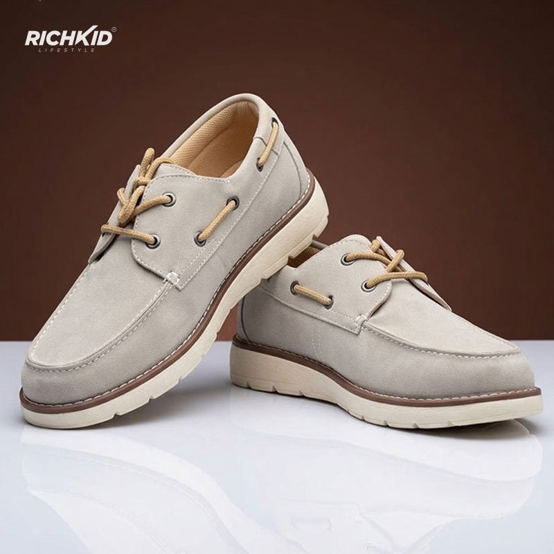 Memphis Casual Boat Shoes Off White