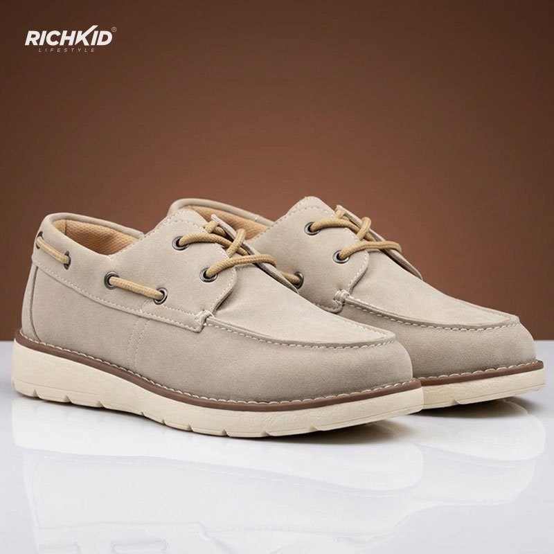 Memphis Casual Boat Shoes Off White - Image 2