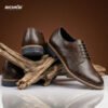AM Leather Shoes Navy Chocolate