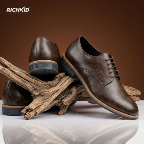 AM Leather Shoes Navy Chocolate