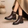 Women Zipper Boot Chocolate