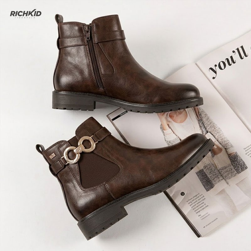Women Zipper Boot Chocolate - Image 2