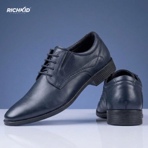 Shine Leather Formal Shoes Navy