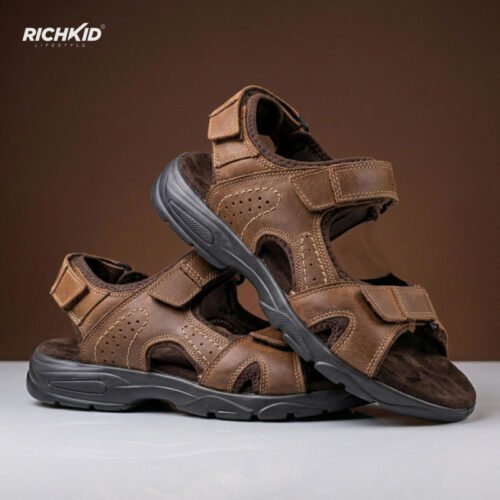 Leather Belt Sandal Brown