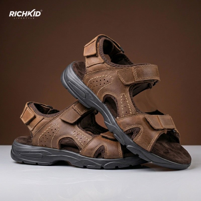 Leather Belt Sandal Brown