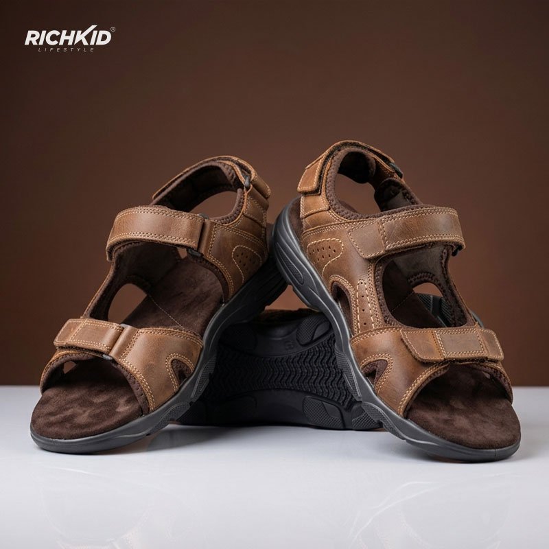Leather Belt Sandal Brown - Image 2