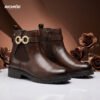 Women Zipper Boot Chocolate
