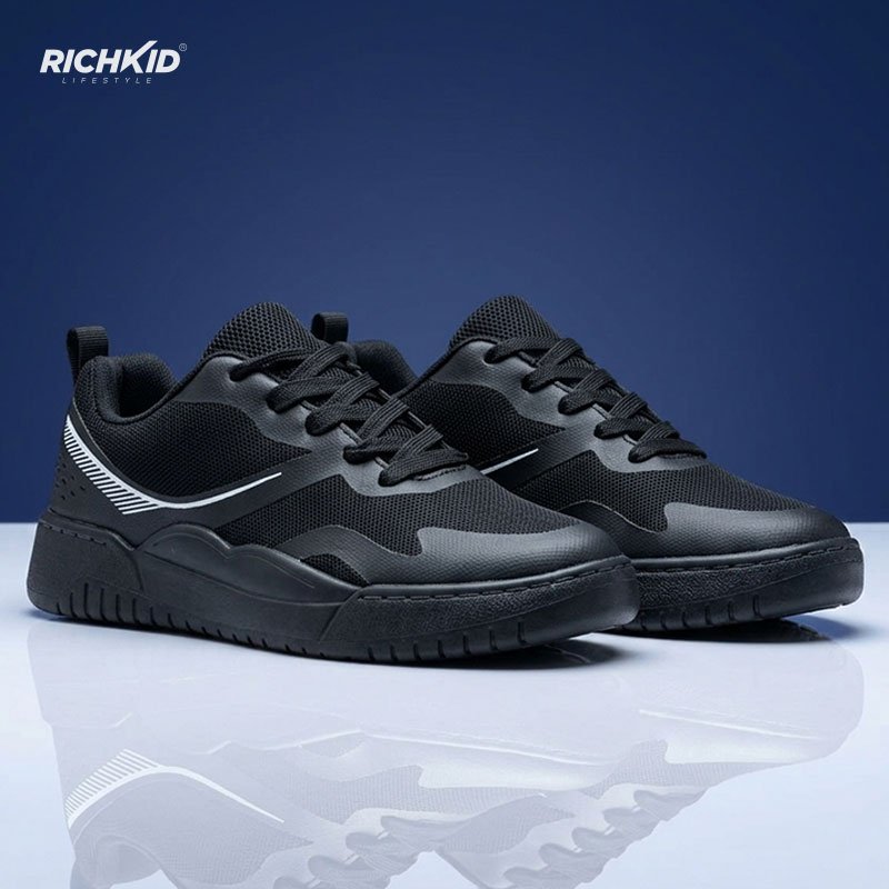 Full Black Mesh Sneakers - Image 3