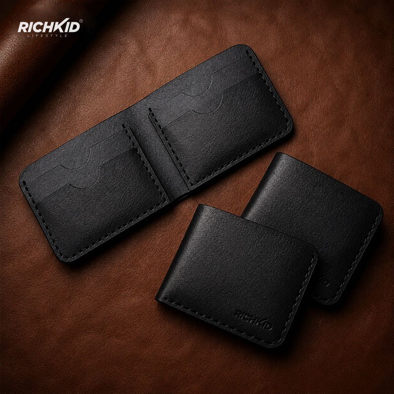 Handmade Wallet full black - Image 2