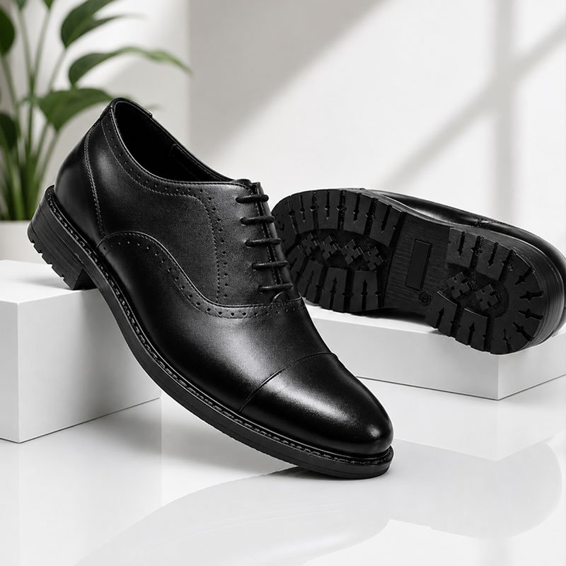 Premium Boot Sole Oxford Shoes Black - Image 2