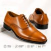 Royal Tan Brown Cap-Toe Oxford Shoes - Image 2