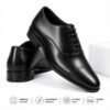 Royal Black Cap-Toe Oxford Shoes